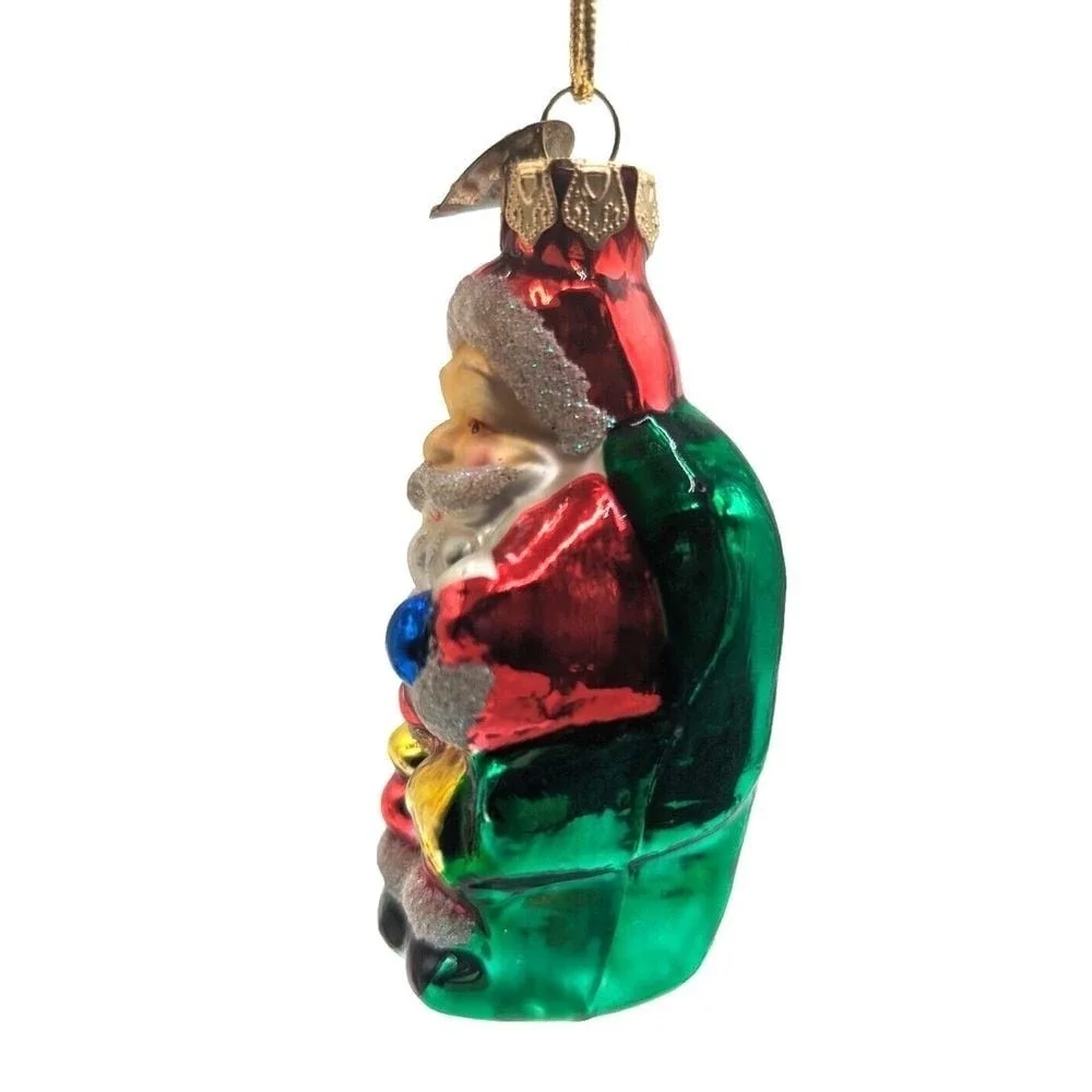 Thomas Pacconi Blown Glass Christmas Ornament Santa Clause